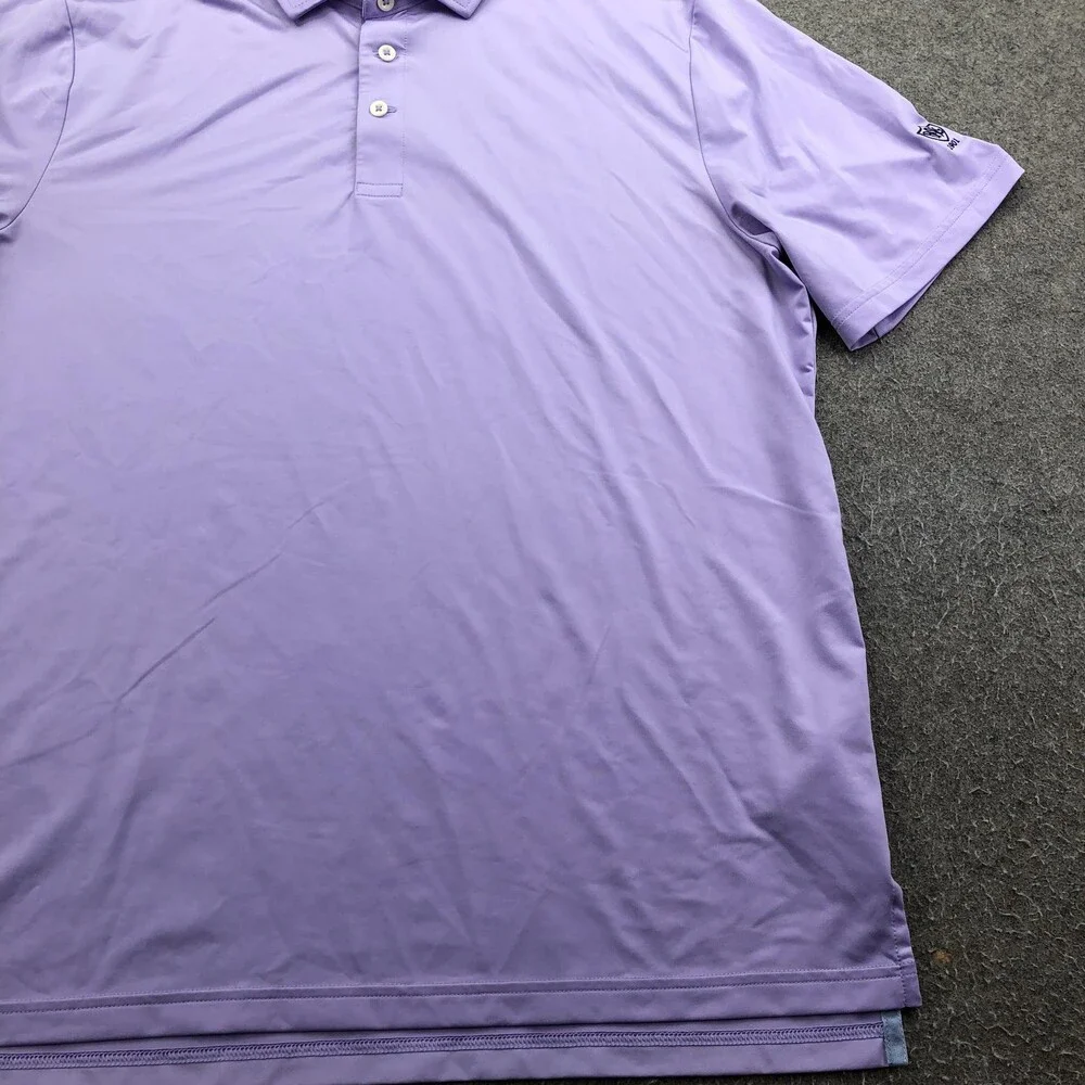 RLX Ralph Lauren Polo Shirt Mens Medium Purple Solid Golf Performance Knit